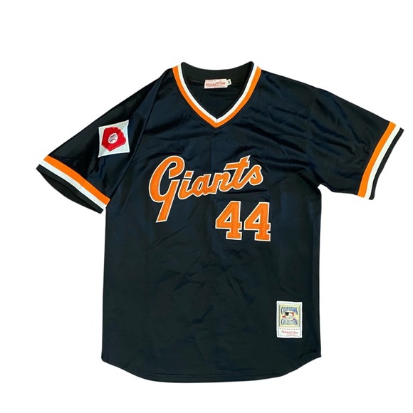 Mitchell Ness McCovey Giants Jersey Baseball Cooperstown Black Sz 50 Sewn Medium - Picture 1 of 11